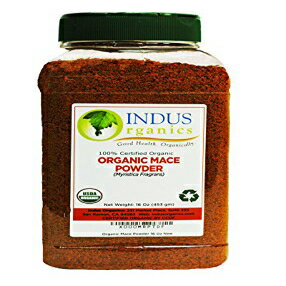 インダスオーガニックスメイスパウダー、1ポンドジャー、プレミアムグレード、高純度、詰めたて Indus Organics Mace Powder, 1 Lb Jar..