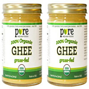 グラスフェッド オーガニック ギー 7.8 オンス - ピュア インディアン フード ブランド (2 パック) Grassfed Organic Ghee 7.8 Oz - Pure Indian Foods Brand (2-Pack)