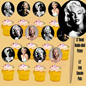 Party Over Here マリリン モンロー カップケーキ ピック ケーキ トッパー ブロンド ボムシェル ノーマ ジーン - 12 個 Party Over Here Marilyn Monroe Cupcake Picks Cake Topper Blonde Bombshell Norma Jeane - 12 pcs