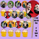 楽天GlomarketHOTELTRANSYLVANIA映画両面カップケーキピックケーキトッパー-12個 Party Over Here HOTEL TRANSYLVANIA Movie Double-Sided Cupcake Picks Cake Toppers -12 pcs