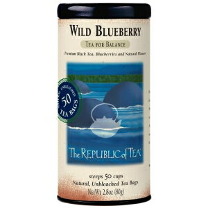 The Republic of Tea ワイルド ブルーベリー ティー 2.8 オンス缶 50 ティーバッグ グルメ紅茶 カフェイン入り The Republic of Tea Wild Blueberry Tea, 2.8 oz Tin 50 Tea Bags, Gourmet Black Tea Caffeinated