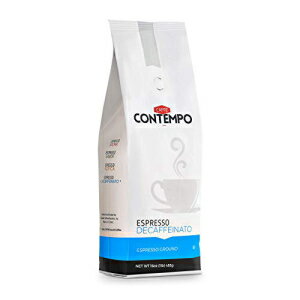 楽天GlomarketCAFFÉ CONTEMPO DECAF Italian Style Ground Espresso, Water Process Decaffeination, 1 LB, Fine Grind, Dark Roast, Freshly Roasted Coffee, Great for Moka Pot