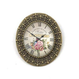 フルールドリスとヴィンテージスタイルの時計の文字盤ピン-手作りブローチ Fern & Filigree Vintage Style Clock Face Pin with Fleur de Lis - Handmade Brooch