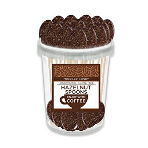 ヘーゼルナッツ風味のコーヒースプーン ハードキャンディスターラー (30本) Hazelnut Flavored Coffee Spoon Hard Candy Stirrer (30 Count)