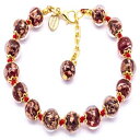 {̃[m KX uXbg C^AŎ bh Ax` KX r[Y 萁KX Authentic Murano Glass Bracelet Handmade In Italy Red Aventurine Glass Beads Hand Blown Glass