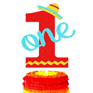 Uno One 1歳の誕生日ケーキトッパー、ウノパーティー用タコスミニソンブレロハット、フィエスタ1歳の誕生日ケーキトッパー、メキシコパーティーデコレーション、男の子、女の子の1歳の誕生日フィエスタパーティー用品 Uno One First Birthday Cake Topper, Taco M