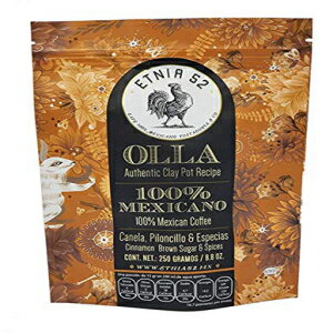 楽天GlomarketEtnia 52 – Café de Olla、100％メキシコ産挽きコーヒー、250グラムまたは8.8オンス、コーシャ認定（KMD）、メキシコ製、無料の電子書籍レシピ付き Etnia 52 – Café de Olla, 100％ Mexican Ground Coffee, 250 grams or 8.8 oz, Kosher Certif