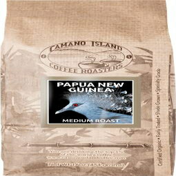 Camano Island Coffee Roasters パプアニューギニア挽き 2ポンド、フレッシュミディアムロースト、USDAオーガニック、公正取引、シェードトップ1%栽培アラビカ、おいしいココア、ドライフルーツ、ブラウンシュガーフレーバープロファイル Camano Island Coffee Roa