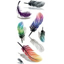 TAFLY5SheetshtFCN^gD[XebJ[3DJtȉHړꎞIȓn TAFLY 5Sheets Waterproof Fake Tattoo Stickers 3D Colorful Feathers Water Transfer Temporary Tattoo