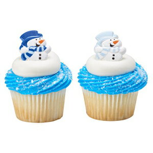 DecoPac クリスマス - ブルー スノーマン カップケーキ リング - 24 個 DecoPac Christmas - Blue Snowman Cupcake Rings - 24 Count