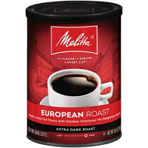 メリタ ヨーロピアン ロースト エクストラ ダーク ロースト 挽いたコーヒー、10.5 オンス (6 個パック) Melitta European Roast Extra Dark Roast Ground Coffee, 10.5 Ounce (Pack of 6)