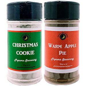 プレミアム | ポップコーン調味料 | バラエティ 2 パック | クリスマスクッキーポップコーン調味料 | 温かいアップルパイポップコーンシーズニング | 厳選された新鮮な農場食材を使用し、小さなバルチで作られています Premium | POPCORN SEASONING