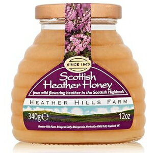 ヘザー ヒルズ ファーム スコットランド産ヘザー生蜂蜜 | ヘザー ヒルズ ファーム ゴールデン ディライト 12オンス (340g) | スコットランドの自然の美しさの中心から収穫 | 高原からの至福のひととき Heather Hills Farm Raw Scottish Heather H