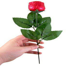 バレンタインデーベルギーチョコレートローズ、シングルロングステム、1.16オンス Valentine's Day Belgian Chocolate Rose on Single Long Stem, 1.16 Ounce