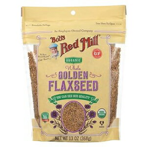 楽天GlomarketBob's Red Mill Organic Golden Flaxseeds, Resealable Stand up Bag, 13 OZ （Pack - 6）