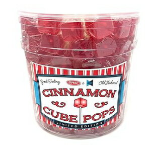 100 Count (Pack of 1), Spicy Red / Cinnamon, Hard Candy Cube Lollipop Suckers: Individually Wrapped Flavored Sucker Pack by Espeez - Old Fashioned Square Party Pops in Bulk - Cinnamon, 100 Count