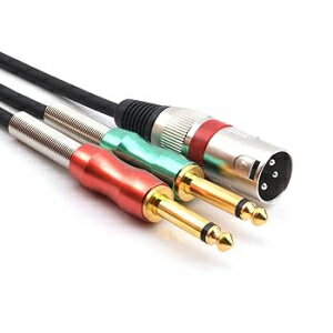 3.3Feet, 1M, SiYear XLR 3 Pin Male to Double 6.35mm 1/4 TS Male Y Splitter Cable, Dual Mono Male (1/4 inch) 6.35mm to XLR Male Plug Stereo Microphone Cables(3.3Feet)