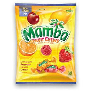 3.52 Ounce (Pack of 1), Fruit Flavor Mix, Storck (1) Bag Mamba Fruit Chews Candy New Flavor Mix - Strawberry, Raspberry, Orang..