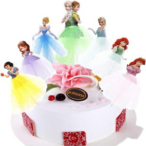 Yurnoet 7pcs Cupcake Topper Picks – Princess Themed Cupcake Toppers For Kids Party（Anna, Ariel ,Cinderella, Elsa, Sofia ,Snow White ）