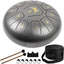 10 inches, AKLOT Steel Tongue Drum 10 Inches 11 Notes - Percussion Instruments - HandPan Tank Drum C Key with Drum Mallets Stickers Finger Picks and Gig Bag