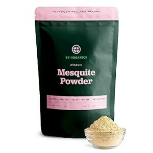 SB Organics Mesquite Powder - 8 oz Bag of Organic Non-GMO Vegan Kosher Low Carb Natural Sweetener Sugar Substitute from Peru - Free of Gluten, Dairy, and Soy