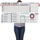 60.00 x 120.00 cms, Guitar Chords Scale Chart Poster of Chords Scales Triads Circle of Fifths Wheel Fretboard Notes Guitar Theory, Acoustic Electric Guitar Chord Scales Reference for Beginners Adult