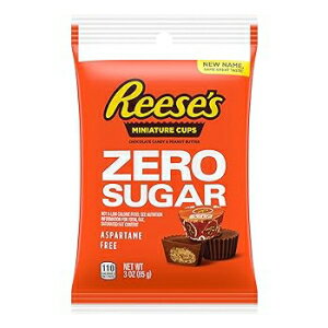 3 Ounce (Pack of 1), Peanut Butter, REESE'S Zero Sugar Miniatures Milk Chocolate Peanut Butter Cups Candy, Individually Wrapped, 3 oz Bag