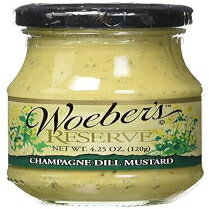 Woebers Reserve シャンパン ディル マスタード、4.25 オンス Woebers Reserve Champagne Dill Mustard, 4.25 Ounce