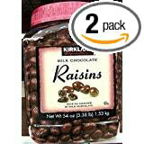 カークランド レーズンチョコレート 3.38 Pound (Pack of 2), Raisin, Kirkland Signature Milk Chocolate Raisins Covered in Milk Chocolate: 54 Oz (3.38lb) - 2 Pack