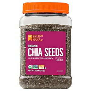 2 Pounds (Pack of 1), Chia, BetterBody Foods Organic Chia Seeds with Omega-3, Non-GMO, Gluten Free, Keto Diet Friendly, Vegan, Good Source of Fiber, 2 lbs, 32 Oz