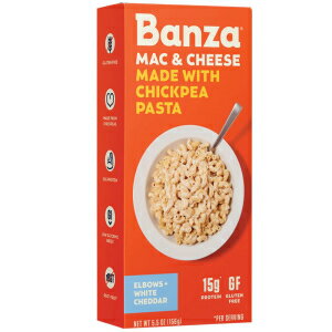 Elbows and White Cheddar, Banza Chickpea Pasta Mac & Cheese ? High Protein Gluten Free Healthy Pasta ? Mac & Cheese, Elbows with White Cheddar (Pack of 6)