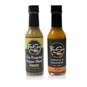 Fresco Sauce - Two Pack Combo - Fire Roasted Pepper Blend - Chipotle & Habanero - Flavorful Hot Sauces - All Natural - Gluten Free - 5 fl oz - A Perfect Hot Sauce Variety Pack