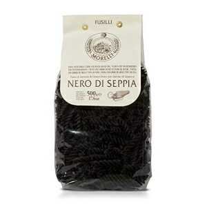 モレッリ パスタ ネロ ディ セッピア - 黒イカ墨フジッリ、イタリアから輸入 500g Morelli Pasta Nero Di Seppia - Black Squid Ink Fusilli, Imported from Italy 500g