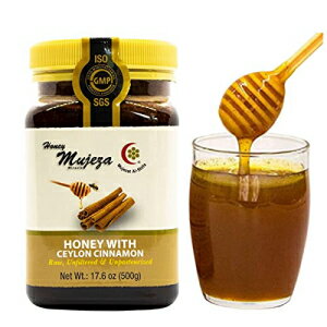 楽天GlomarketMujeza 野生の花の生蜂蜜 セイロンシナモン入り - シナモン入り純粋な天然蜂蜜 非加熱、濾過、加工されていない 100％ 天然生蜂蜜 （500g / 17.6oz） - Mujezat Al-Shifa Mujeza Raw Wildflower Honey with Ceylon Cinnamon - Pure Natural Honey w