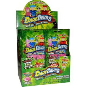 デア デビルズ エクストリーム サワー ハード キャンディ 1.4 オンス 18の表示 Dare Devils Extreme Sour Hard Candy, 1.4 oz. Display of 18