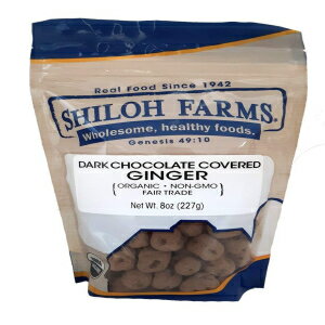 Shiloh Farms I[KjbN _[N`R[g Jo[h WW[ - 8 IX obO Shiloh Farms Organic Dark Chocolate Covered Ginger - 8 Ounce Bag