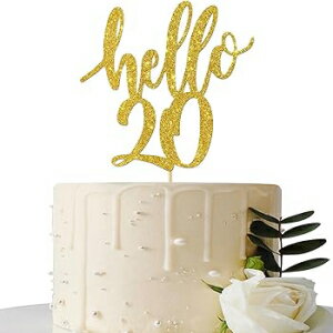 Hello 20 Cake Topper – 20th Birthday / 20th Anniversary Party Cake Decoration, 20th Birthday / 2..