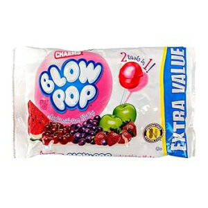 楽天Glomarket4.55 Ounce （Pack of 1）, Bubble Gum, Charms （1） Bag Blow Pop Bubble Gum Filled Pops - 2 Treats in 1! Assorted Flavors Lollipop Halloween Candy - Peanut & Gluten Free - Net Wt. 4.55 oz