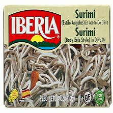 Baby Eels in Olive Oil, Iberia Baby Eels in Olive Oil, 4 oz Surimi Style Angulas