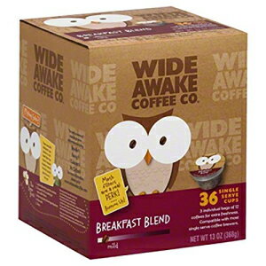 Wide Awake Coffee Breakfast Blend K-cups 13oz パッケージ - キューリグ互換のシングルサーブカップ 36 個が含まれています Wide Awake Coffee Breakfast Blend K-cups 13oz Package - Contains 36 Keurig Compatible Single Serve Cups