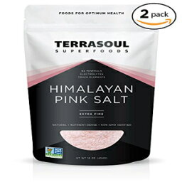 Terrasoul Superfoods ヒマラヤ ピンク ソルト (極細)、2 ポンド Terrasoul Superfoods Himalayan Pink Salt (Extra-Fine), 2 Pounds