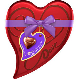 DOVE バレンタイン ダークチョコレート キャンディ トリュフ ハート ギフトボックス 6.5オンス 缶 18個 DOVE Valentine 039 s Dark Chocolate Candy Truffles Heart Gift Box 6.5-Ounce Tin, 18 Pieces