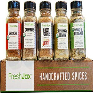FreshJax 味付けシーソルト ギフトセット (5個セット) FreshJax Seasoned Sea Salts Gift Set, (Set of 5)