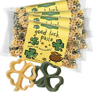 Pastabilities pgbN̓̂߂̃VbNK^̌`̃pX^A`qg݊pX^ 14 IX (4 pbN) Pastabilities Good Luck Shaped Pasta with Shamrocks for St Patrick's Day, Non-GMO Wheat Pasta 14 oz (4 Pack