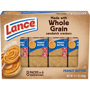 ランス サンドイッチ クラッカー、全粒クラッカー、ピーナッツバター使用、8 個個別パック (14 個パック) Lance Sandwich Crackers, Made with Whole Grain Crackers, Peanut Butter, 8 Individual Packs (Pack of 14)