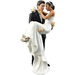 Wedding Collectibles Caucasian Groom Holding African American Bride Interracial Cake Topper Figurine