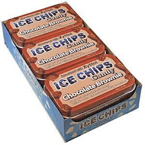 ICE CHIPS キシリトール キャンディ缶 (チョコレートブラウニー、6 パック); 写真のようにICE CHIPS BANDが含まれています ICE CHIPS Xylitol Candy Tins (Chocolate Brownie, 6 Pack); Includes ICE CHIPS BAND as shown