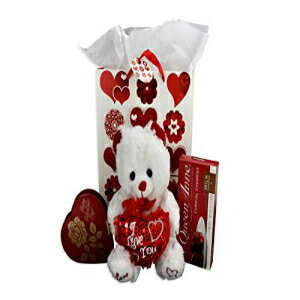 デラックスハッピーバレンタインデーベア ギフトバッグ クイーンアンチョコレートチェリーバンドル Deluxe Happy Valentines Day Bear, Gift Bag And Queen Anne Chocolate Cherries Bundle