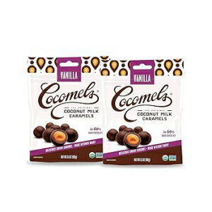 Cocomels Chocolate Covered Caramel BITES - Organic - Made Without Dairy - Kosher (Vanilla, 2 pack)…