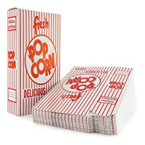 Snappy 3.5-E 赤と白のクローズトップポップコーンボックス、1.8 オンス、500 個 Snappy 3.5-E Red and White Close Top Popcorn Boxes, 1.8 Ounce, 500 Count